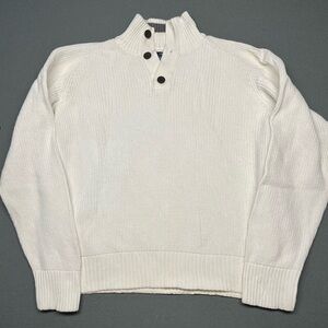 American Rag White Turtleneck Sweater with Buttons